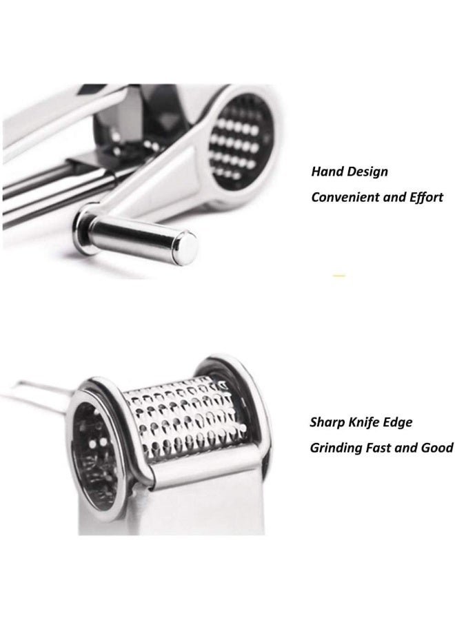 ChicAbode Rotary Cheese Grater - Stainless Steel Cylinder Grater for Shredding Cheese, Chocolate, Nuts & More, Easy to Clean & Dishwasher Safe - Image 5